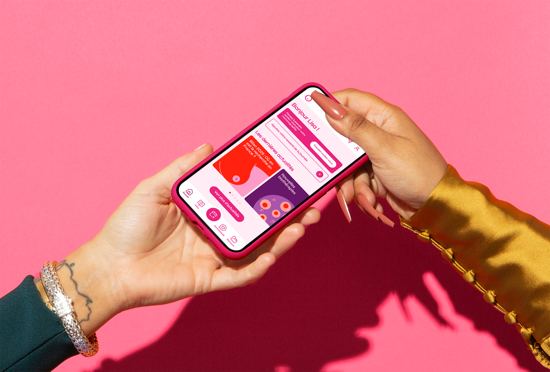 Mockup écrans de l'app